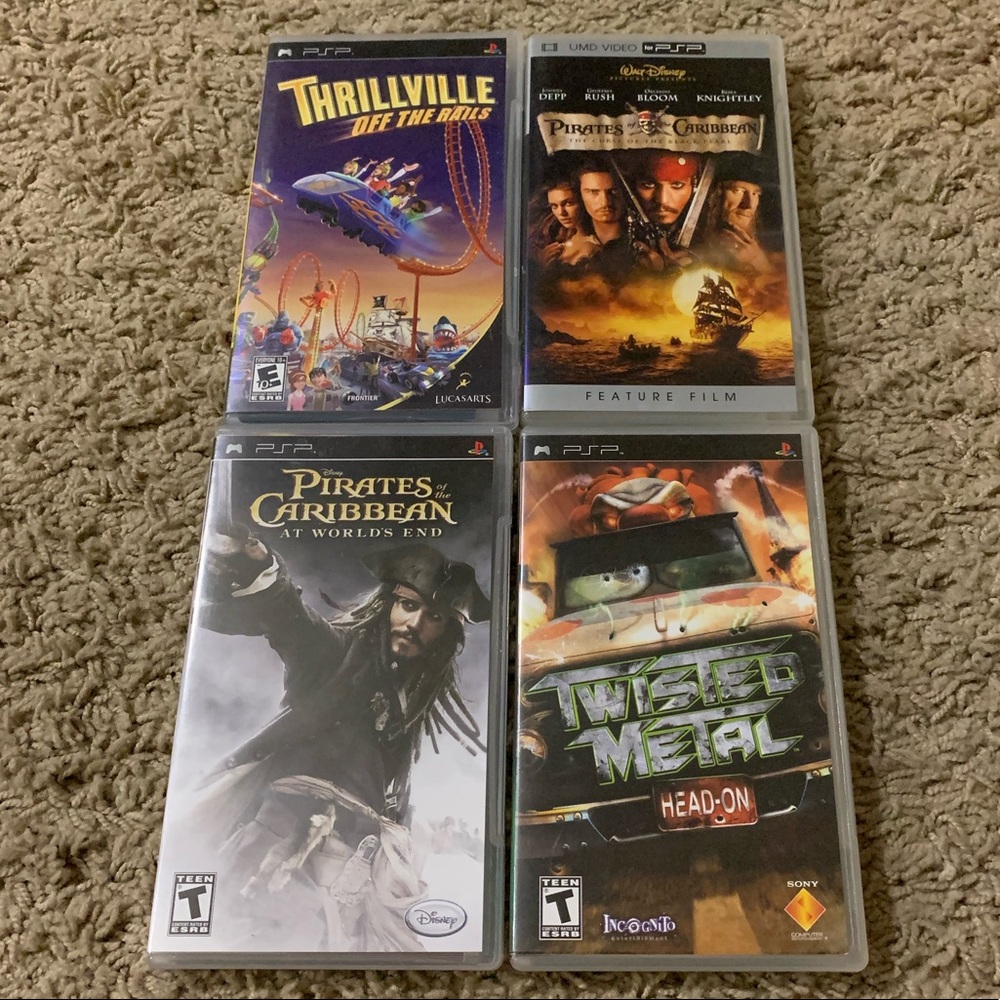 4 PSP Discs - 3 Games + 1 Movie